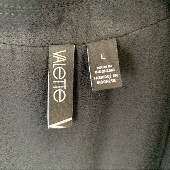 Valette Black Vest Lapel Neck Open Front Vest Jacket Size Large - Picture 6 of 10